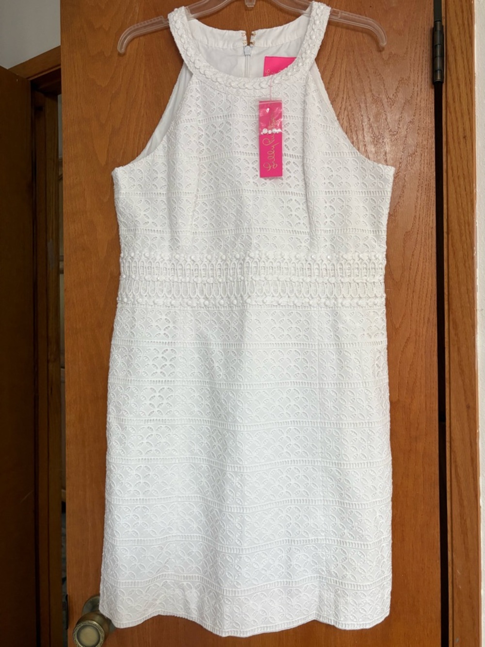 NWT Lilly Pulitzer Ashlyn beaded eyelet white shift dress 14